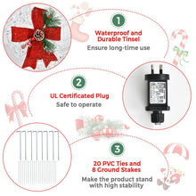 Load image into Gallery viewer, 6 Feet Christmas Lighted Reindeer and Santa's Sleigh Decoration with 4 Stakes