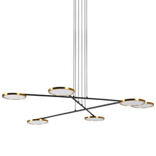 Load image into Gallery viewer, Pendant Light Height Adjustable Integrated LED Chandelier 6 Rotating LED Disks