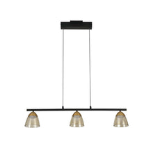 Load image into Gallery viewer, 3-Light Height Adjustable Pendant Lighting Integrated LED Black Chandelier