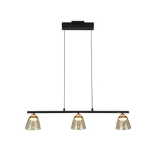 Load image into Gallery viewer, 3-Light Height Adjustable Pendant Lighting Integrated LED Black Chandelier