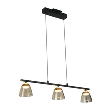 Load image into Gallery viewer, 3-Light Height Adjustable Pendant Lighting Integrated LED Black Chandelier