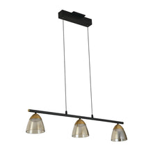 Load image into Gallery viewer, 3-Light Height Adjustable Pendant Lighting Integrated LED Black Chandelier