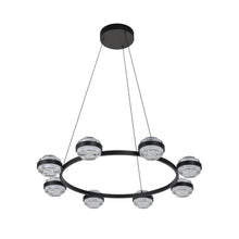 Load image into Gallery viewer, 8-Light Pendant Lighting Height Adjustable Integrated LED Chandelier in Black