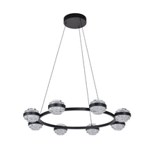 Load image into Gallery viewer, 8-Light Pendant Lighting Height Adjustable Integrated LED Chandelier in Black