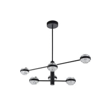 Load image into Gallery viewer, 6-Light Pendant Lighting Integrated LED Chandelier in Black