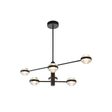 Load image into Gallery viewer, 6-Light Pendant Lighting Integrated LED Chandelier in Black