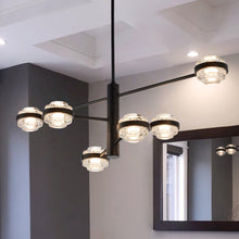 Load image into Gallery viewer, 6-Light Pendant Lighting Integrated LED Chandelier in Black