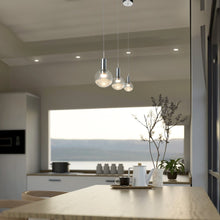 Load image into Gallery viewer, Integrated LED Height Adjustable Pendant Light with Globe Shade, Polished Chrome