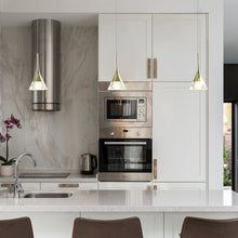 Load image into Gallery viewer, Integrated LED Height Adjustable Pendant Light with Cone Shade in Gold