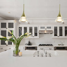 Load image into Gallery viewer, Integrated LED Height Adjustable Pendant Light with Cone Shade in Gold