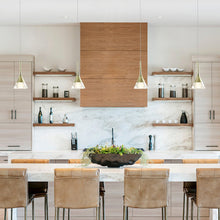 Load image into Gallery viewer, Integrated LED Height Adjustable Pendant Light with Cone Shade in Gold