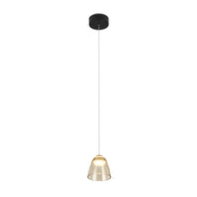 Load image into Gallery viewer, 1-Light Integrated LED Black Height Adjustable Pendant Lighting
