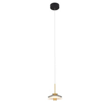 Load image into Gallery viewer, 100-277V 1-Light Integrated LED Black Height Adjustable Pendant Lighting