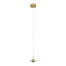Load image into Gallery viewer, 1-Light Integrated LED Height Adjustable Pendant Lighting in Antique Brass