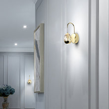 Load image into Gallery viewer, Integrated LED Wall Sconce Light with Champagne Glass Shade in Gold