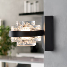 Load image into Gallery viewer, 1-Light Integrated LED Wall Sconce Lighting in Black