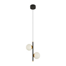 Load image into Gallery viewer, 2-Light Integrated LED Height Adjustable Black Pendant Lighting