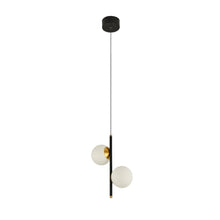 Load image into Gallery viewer, 2-Light Integrated LED Height Adjustable Black Pendant Lighting