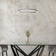Load image into Gallery viewer, Integrated LED Pendant Light Height Adjustable Circular Chandelier in Silver