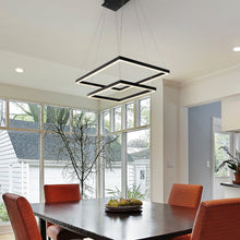 Load image into Gallery viewer, Integrated LED Chandelier Height Adjustable Two-Tier Pendant Light in Black