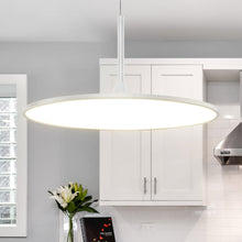 Load image into Gallery viewer, Integrated LED Pendant Light Height Adjustable Disc Chandelier in White