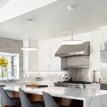 Load image into Gallery viewer, Integrated LED Pendant Light Height Adjustable Disc Chandelier in White