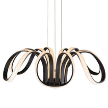 Load image into Gallery viewer, Integrated LED Chandelier Height Adjustable Flower-Petal Pendant Light in Black
