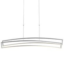 Load image into Gallery viewer, Integrated LED Pendant Light Height Adjustable Linear Chandelier in Silver