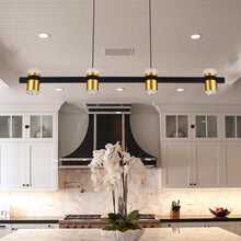 Load image into Gallery viewer, 4-Light Pendant Lighting Height Adjustable Integrated LED Black Chandelier