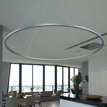 Load image into Gallery viewer, Integrated LED Chandelier Height Adjustable Circular Pendant Light in Silver