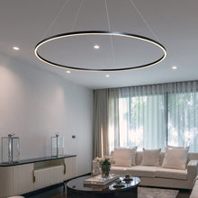 Load image into Gallery viewer, Integrated LED Chandelier Height Adjustable Circular Pendant Light in Black