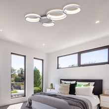 Load image into Gallery viewer, Integrated LED Ceiling Lighting Modern Multi-Ring Semi Flush in Silver