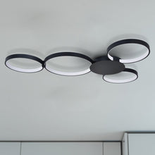 Load image into Gallery viewer, Integrated LED Ceiling Lighting Modern Multi-Ring Semi Flush in Black