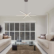 Load image into Gallery viewer, 3-Light Integrated LED Pendant Lighting Height Adjustable Chandelier in Silver
