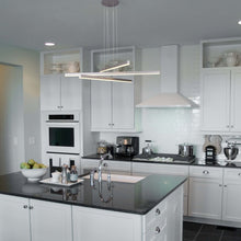 Load image into Gallery viewer, 3-Light Integrated LED Pendant Lighting Height Adjustable Chandelier in Silver