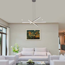 Load image into Gallery viewer, 3-Light Integrated LED Pendant Lighting Height Adjustable Chandelier in Silver