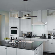 Load image into Gallery viewer, 3-Light Integrated LED Pendant Lighting Height Adjustable Chandelier in Black