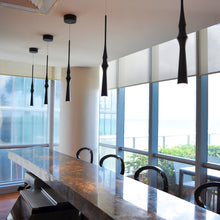 Load image into Gallery viewer, Integrated LED Height Adjustable Pendant Light in Black