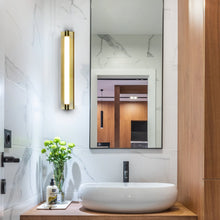 Load image into Gallery viewer, Integrated LED ADA Compliant Bathroom Wall Lighting Fixture in Antique Brass