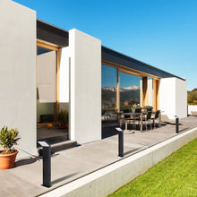 Load image into Gallery viewer, Modern 10-Watt Integrated LED Outdoor Bollard in Matte Black