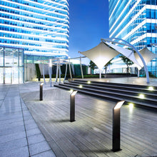 Load image into Gallery viewer, Modern 10-Watt Integrated LED Outdoor Bollard in Matte Black