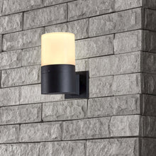 Load image into Gallery viewer, Modern VOW1754BL 5-Watt Integrated LED Outdoor Wall Sconce in Matte Black
