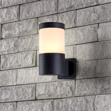 Load image into Gallery viewer, Modern VOW1756BL 5-Watt Integrated LED Outdoor Wall Sconce in Matte Black