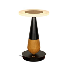 Load image into Gallery viewer, Height Integrated LED Table Lamp in Plated Black Wood Finish