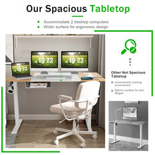 Load image into Gallery viewer, 55 x 28 Inch Electric Adjustable Sit to Stand Desk with USB Port-Natural