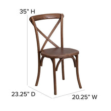 Load image into Gallery viewer, 9' x 40'' Antique Folding Farm Table Set with 12 Cross Back Chairs and Cushions