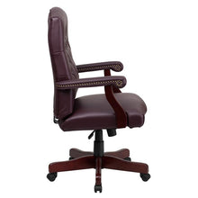 Load image into Gallery viewer, Burgundy LeatherSoft Executive Swivel Office Chair with Arms