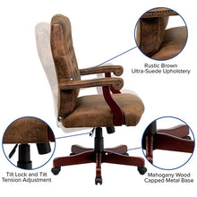 Load image into Gallery viewer, Bomber Brown Classic Executive Swivel Office Chair with Arms