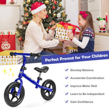 Load image into Gallery viewer, Kids No Pedal Balance Bike with Adjustable Handlebar and Seat-Blue