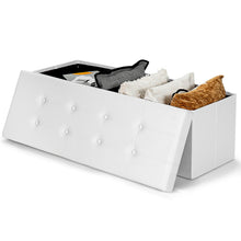 Load image into Gallery viewer, 45 Inches Large Folding Ottoman Storage Seat-White